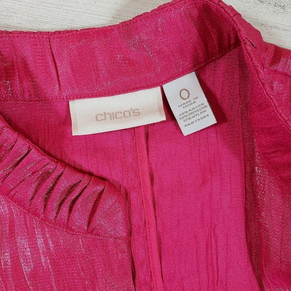 Chico's pink Blazer jacket fuchsia dressy 0 suit - Picture 4 of 8
